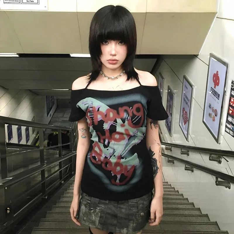 Y2K Graffiti T-Shirt: Japanese Streetwear Harajuku Style Top
