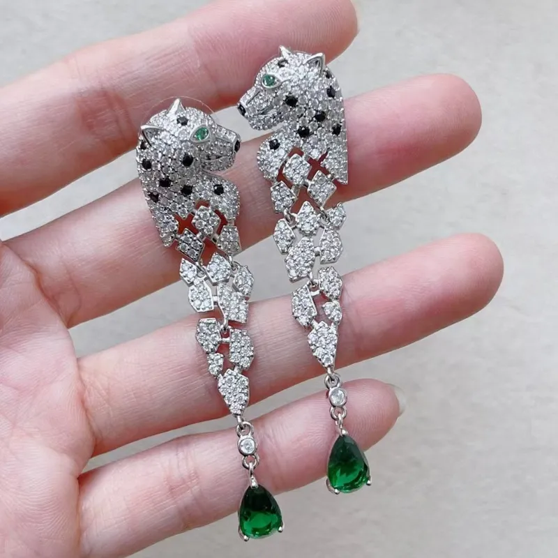 アクセサリー chigo Leopard Diamond Earring silver925 925 European Gold Plated CZ Cubic Diamond Leopard Vvs From