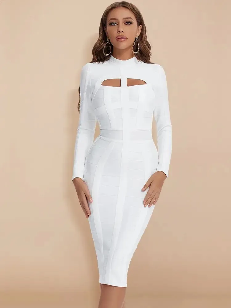 chinese dress ladies White Lace Long Sleeve Tie-Back Bodycon Short Cocktail Dress – Modsele