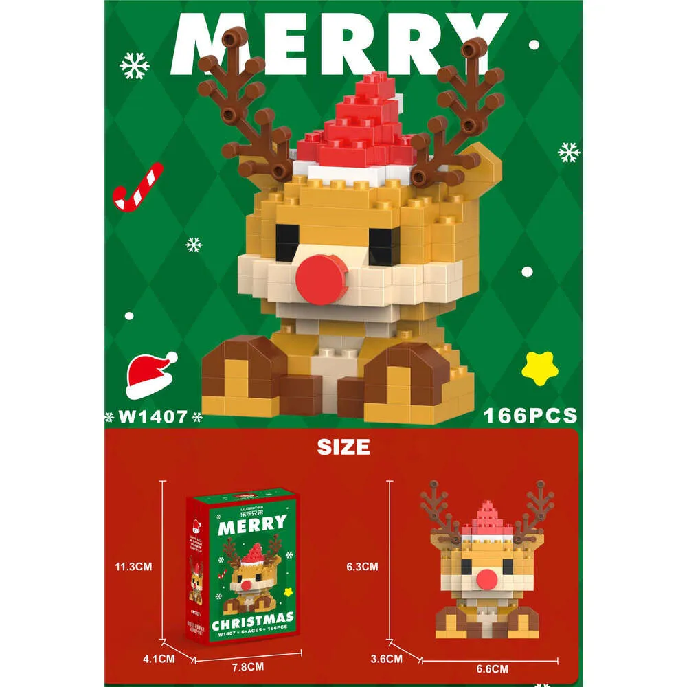 Christmas Gifts Micro Building Block Series Santa Claus Reindeer Puzzle ...