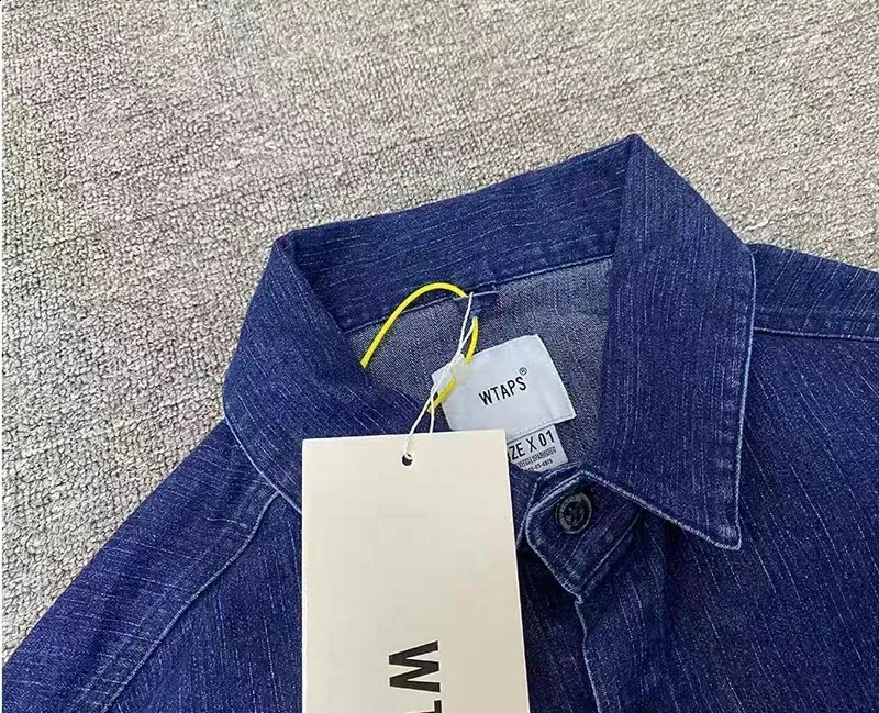 Blue Denim Jean Jacket Japanese Wtaps Style, High Quality Washed