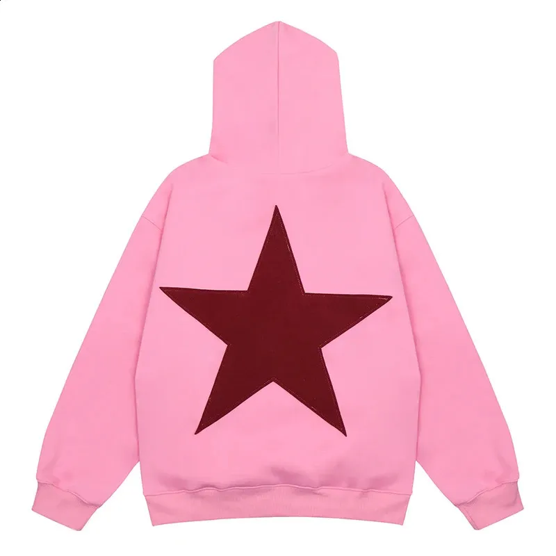 Aelfric Eden Star Print Colorblock Cotton Hoodie Sweatshirt Y2k Mens Hiphop Harajuku Streetwear Pullover Vintage Loose Hooded 2024 Sweatshirt 088