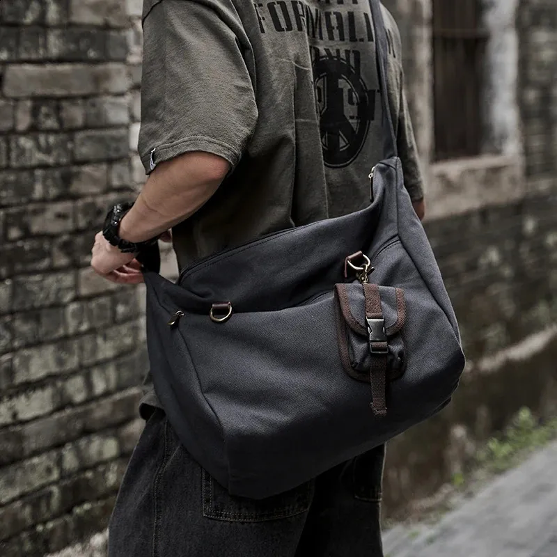 Canvas Messenger Bags For Men: Durable 14 Inch Laptop Shoulder Bag
