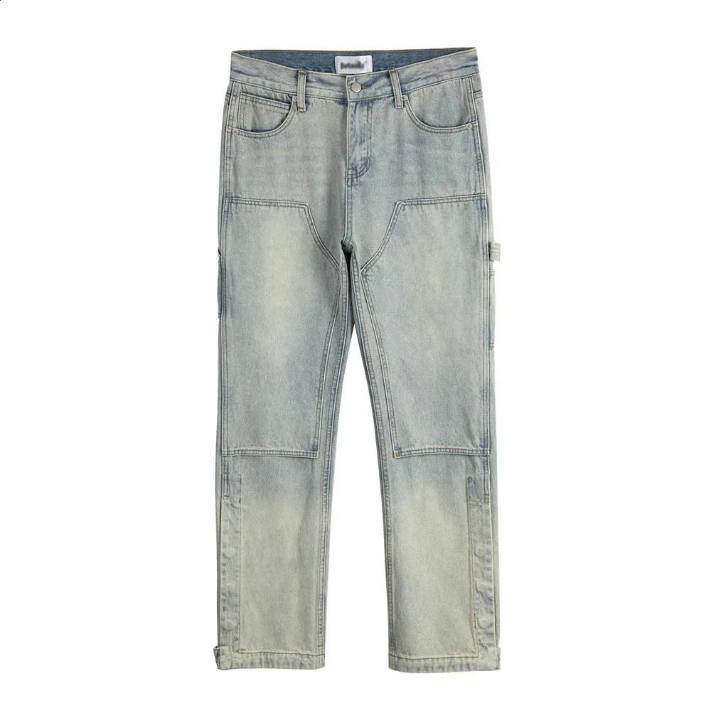 Double Knee Carpenter Jeans: Mens Straight Leg Pants with