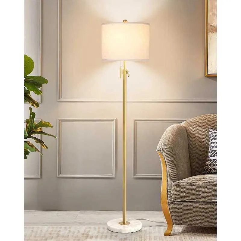 Adjustable Height Standing Modern Gold Floor Lamp With Marble Base For Modern Living Room Y240820 From Honey fruit tree1 30.04 DHgate.Com