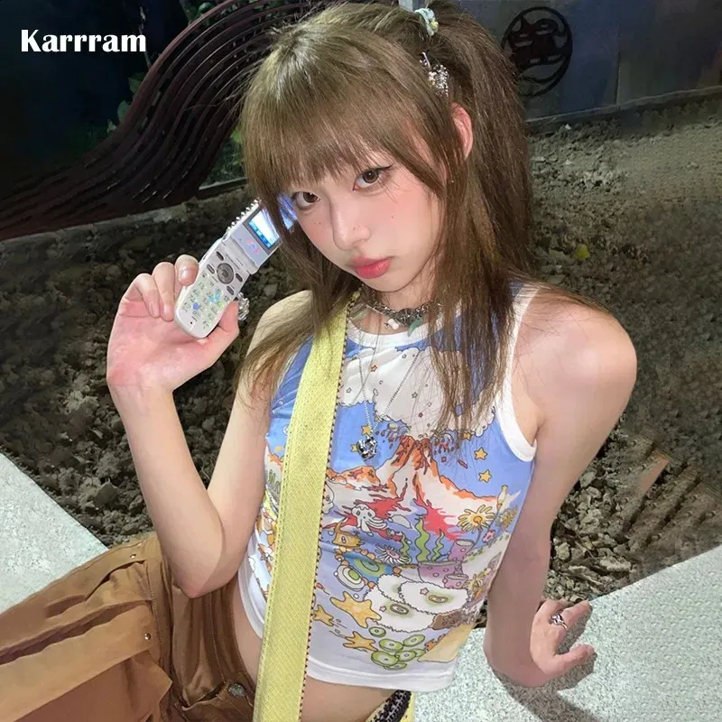 Karrram Y2k Aesthetics Tank Top Japanese Harajuku From