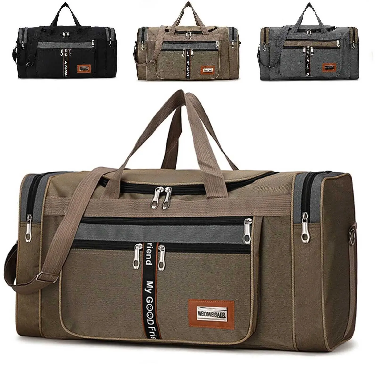 Large Waterproof Travel Duffle Bag 60L/28, Gym Sport Weekender Bag for ...