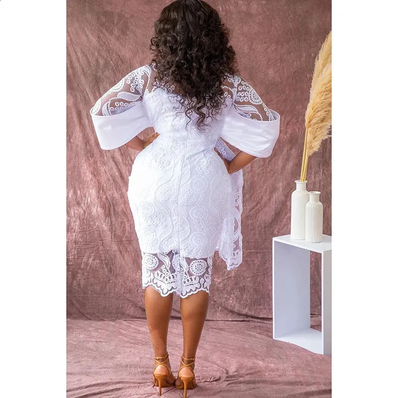 chinese dress ladies The Gwendolyn Dress in White Chantilly Lace 00 / White Chantilly Lace main image 0