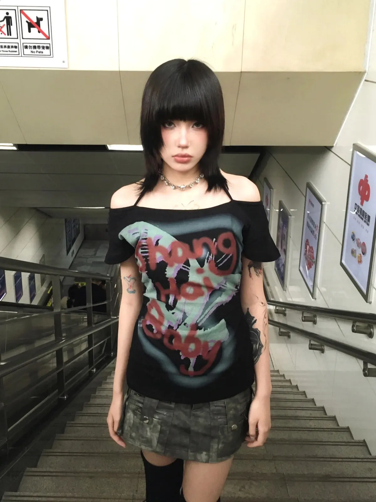 Y2K Graffiti T-Shirt: Japanese Streetwear Harajuku Style Top