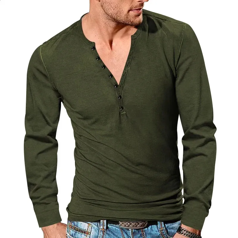 V Neck Mens Slim Fit Henley Shirts Mens Henley Shirts Arnsht Mens