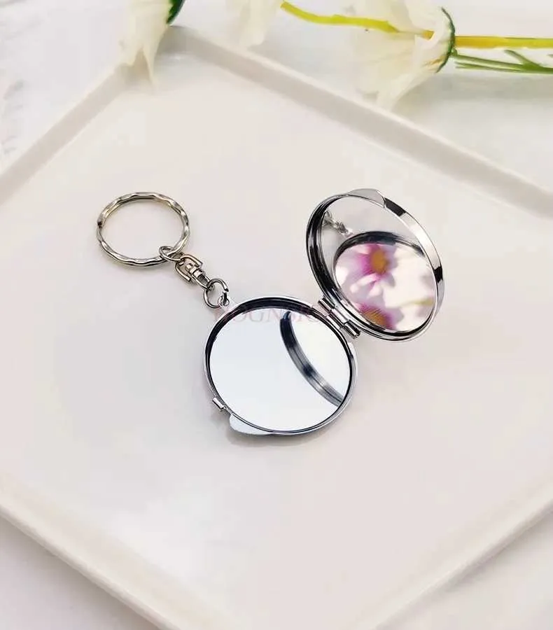 Mirror Back Keychains Compact Portable Mirror Keychain - Stylish Makeup Mirror for On-the-Go ...