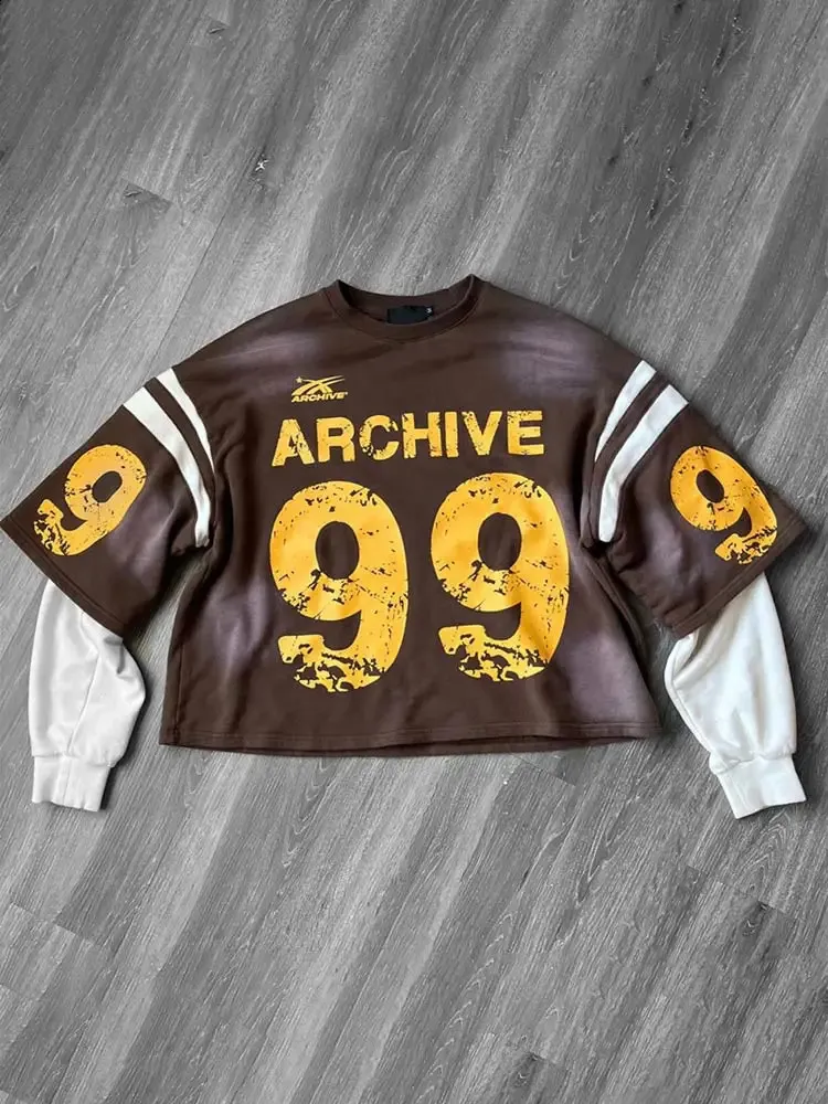 Wholesale Y2K Harajuku Retro Pullover Tee Shirts Men 2024... From 