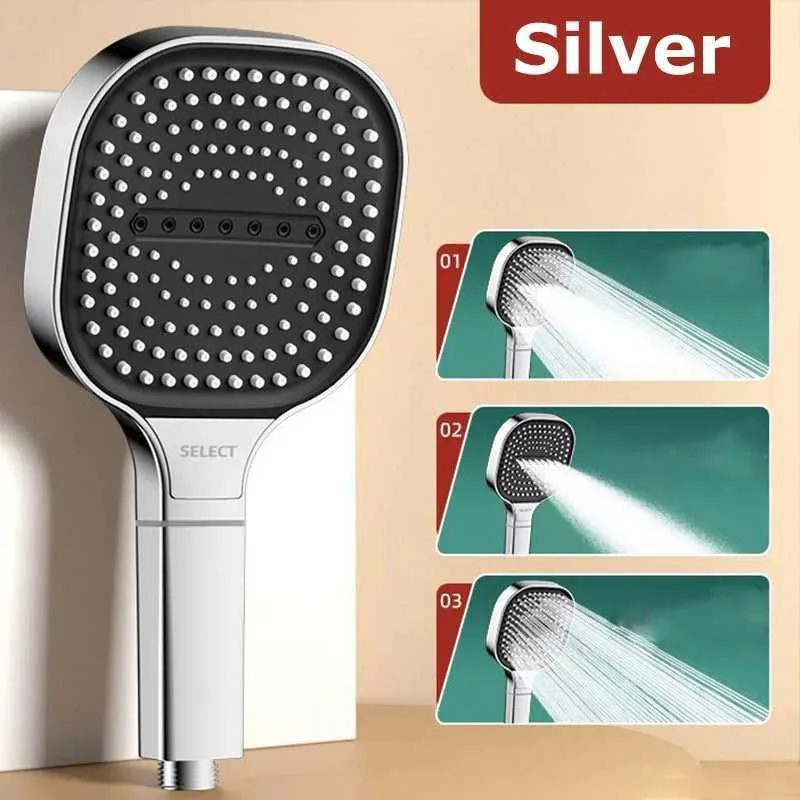 Large Panel High Pressure Shower Head - 3 Modes Water Massage ...