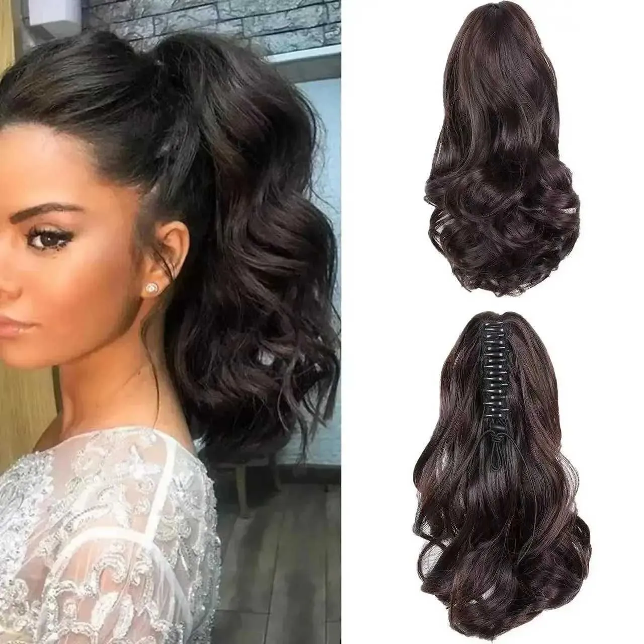 Wavy Clip-In Ponytail: Synthetic Silk Wrap Around Hair Extension