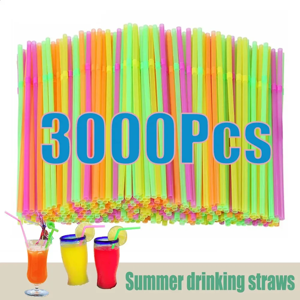 Drinker Rope Cocktail Drink Straws: Bulk Colorful Drinking Straw Set Flexible ...