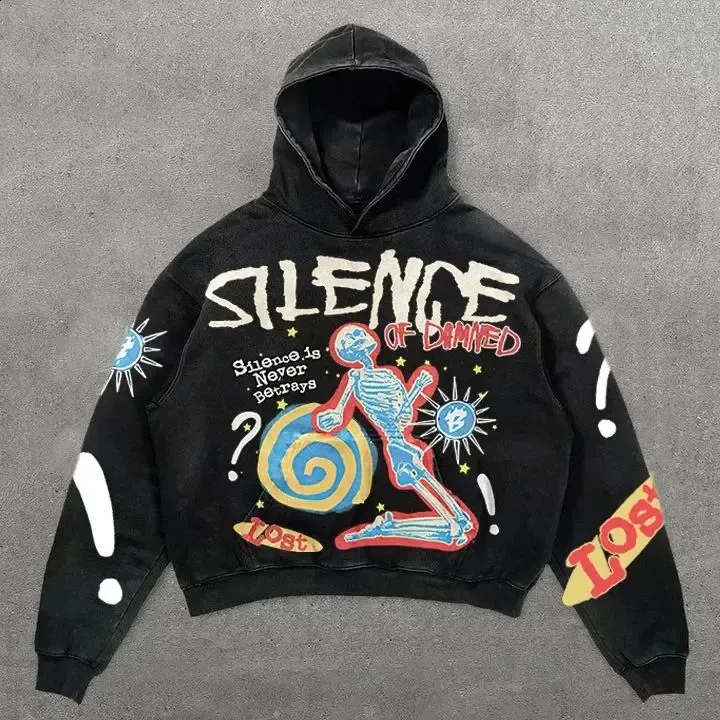 トップス ThugClub 24AW SKULL HOODIE Hot Leathers GMZ4305 Men's 'Skull and Crossbones' Black