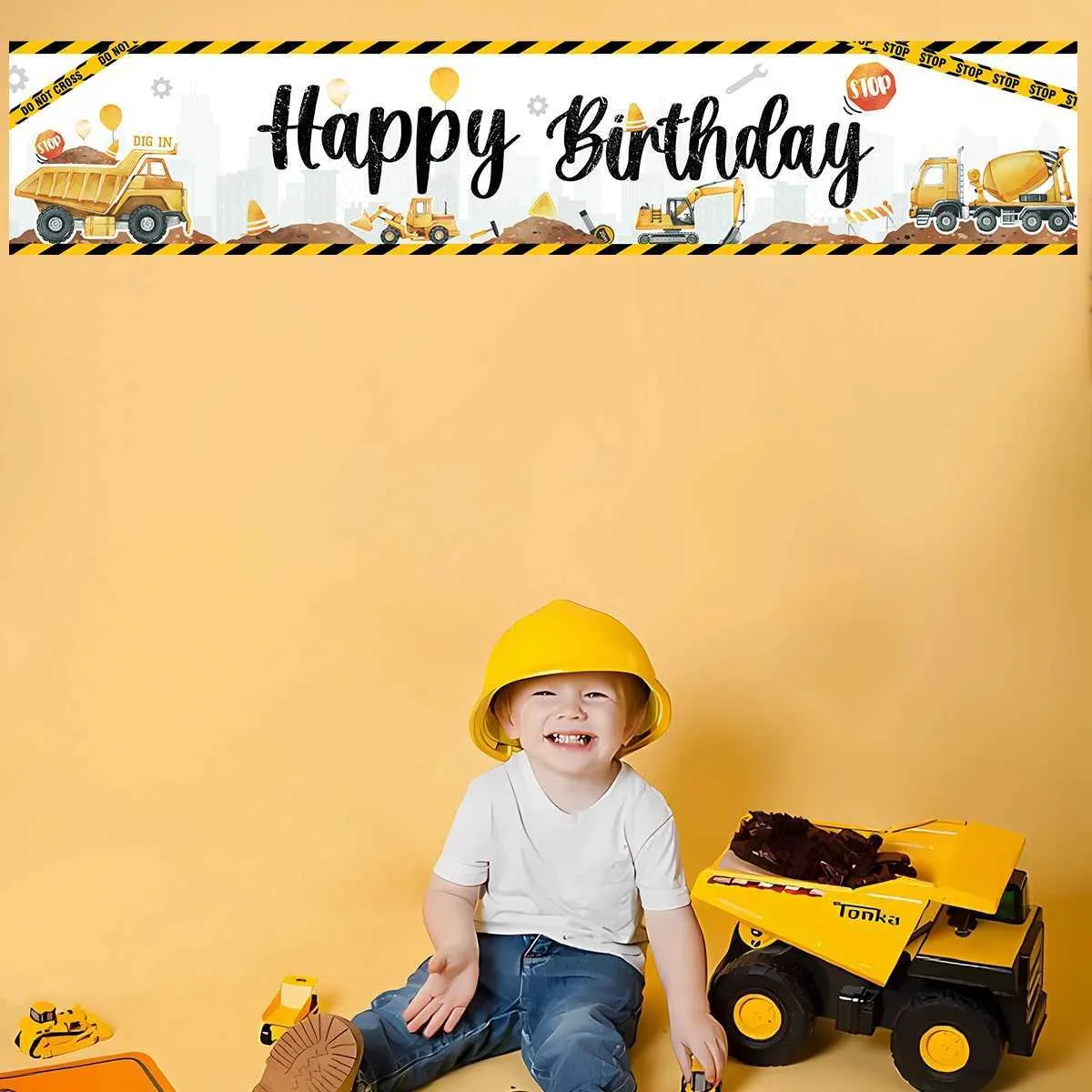Construction Birthday Decorations Excavator Banner Kids Tractor Truck Party  Supplies From Taiho_shop, $5.92 | DHgate.Com, image size:1200x1200