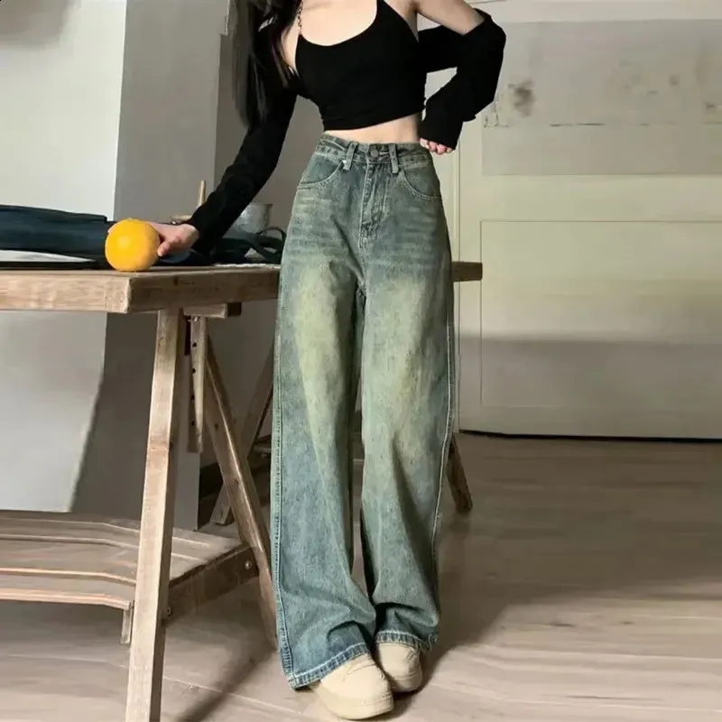 Y2K Retro 90S Bagged Straight trouser jeans women - High Waist 