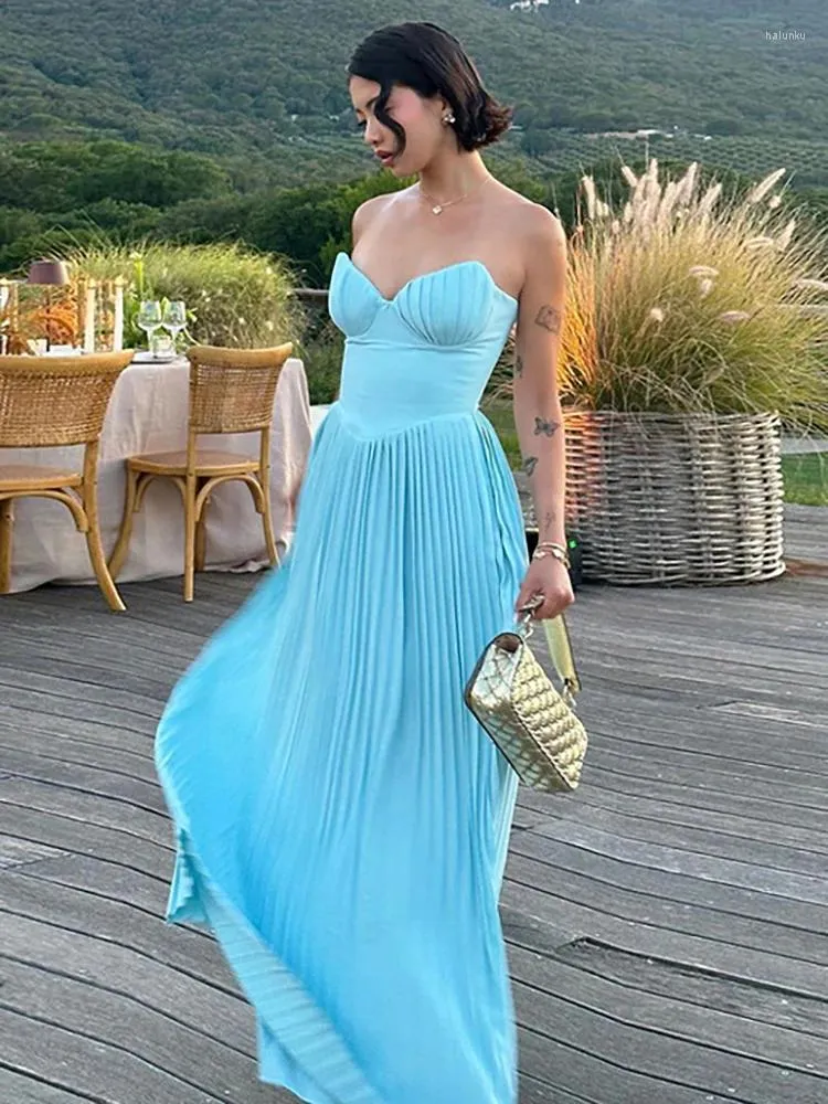 blue summer party dress Casual Blue Midi Summer Dress with Floral Print Blue Floral / Large