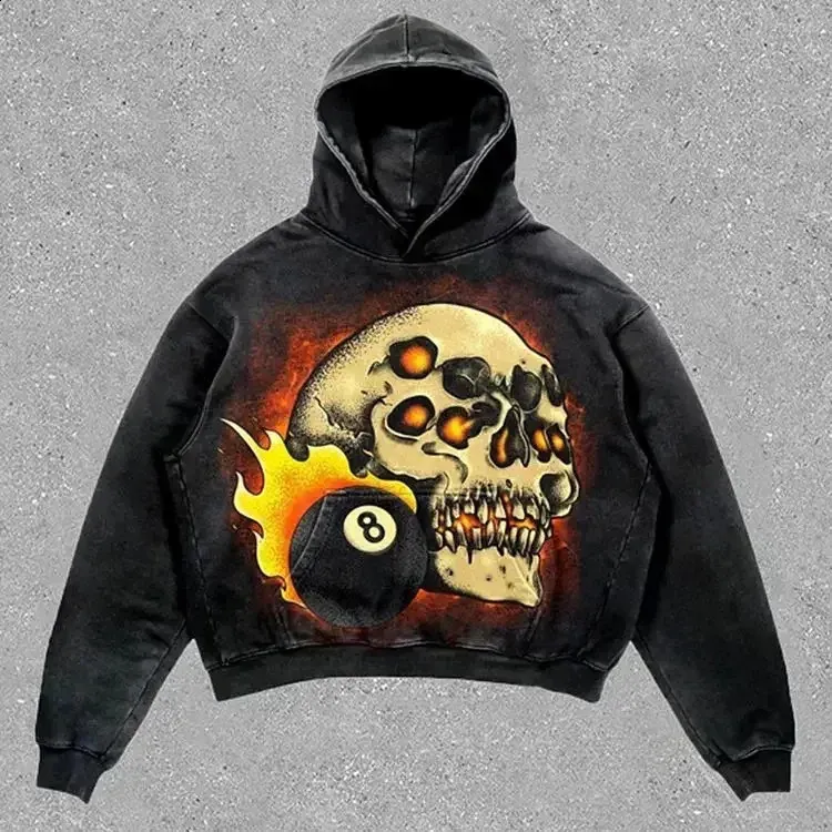 Silent Damned Skull comfrt hoodie - Harajuku Streetwear Silent Damned Skull comfrt hoodie - Harajuku Streetwear