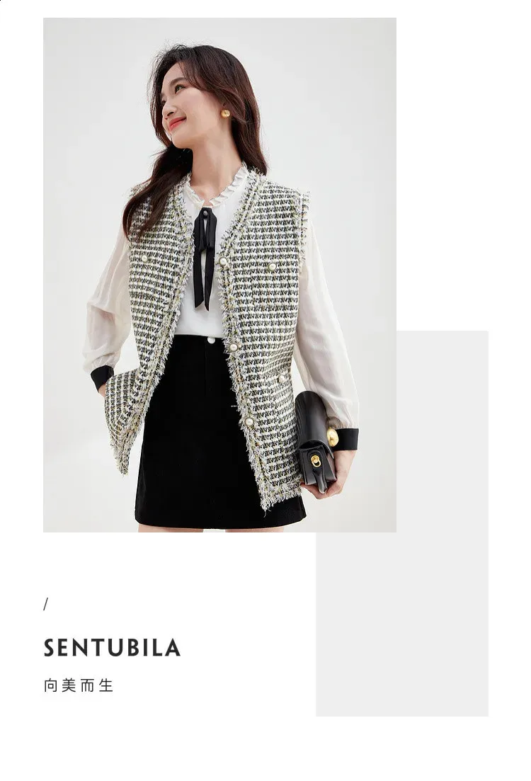 トップス candy tweed vest/white Sandro Decorative Tweed Vest | Saks Fifth Avenue