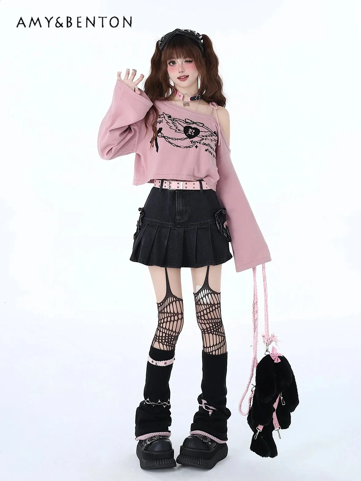 未使用✨当時物✨00s y2k d.i.a. オフショルトップス ストライプ Y2K Off Shoulder Lace Up Sweater Slim Fit Knit Top | DHgate