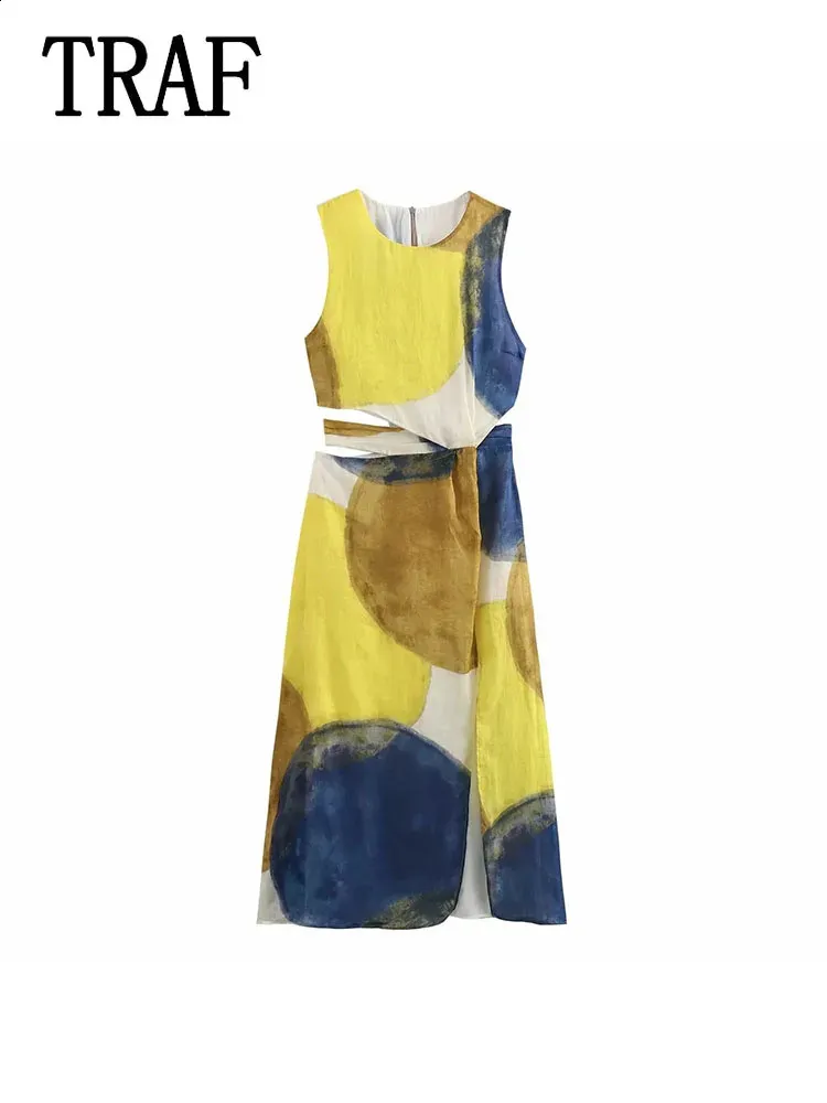 cos asymmetric silk dress with ties Linen A-Line Maxi Dress in White – shopstateside.us main image 1
