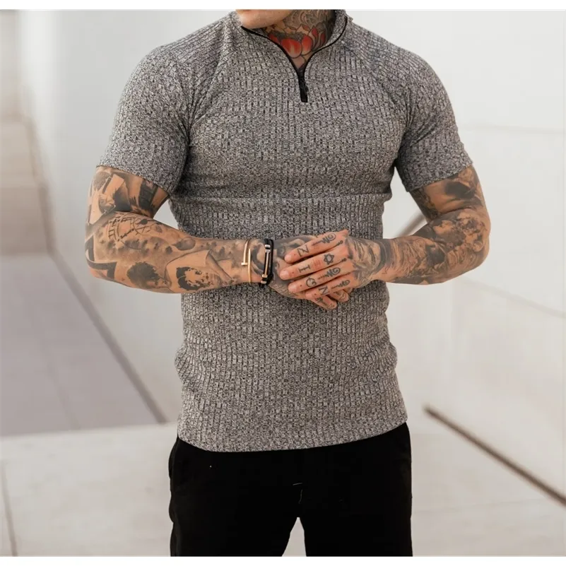 DHgate.com:Mens Multicolor Zipper Polo Shirt, Vertical