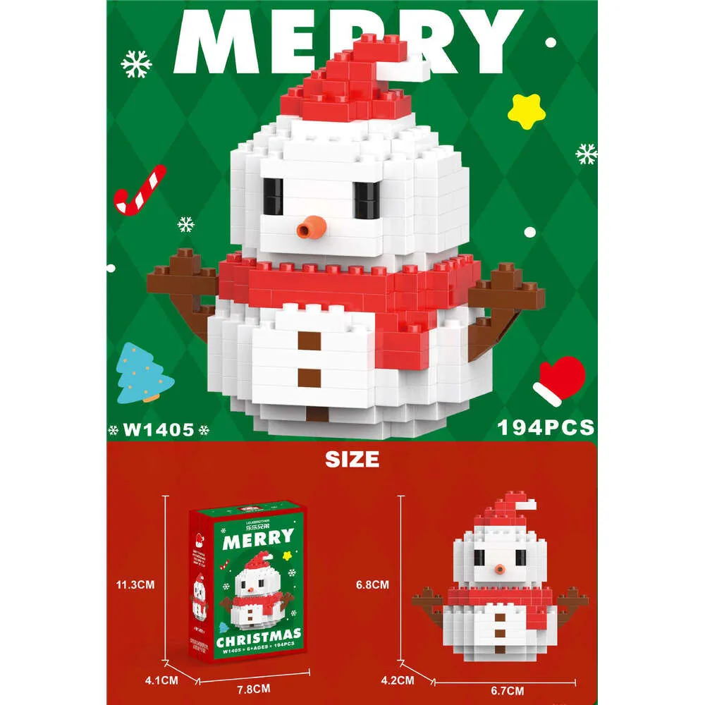 Christmas Gifts Micro Building Block Series Santa Claus Reindeer Puzzle ...