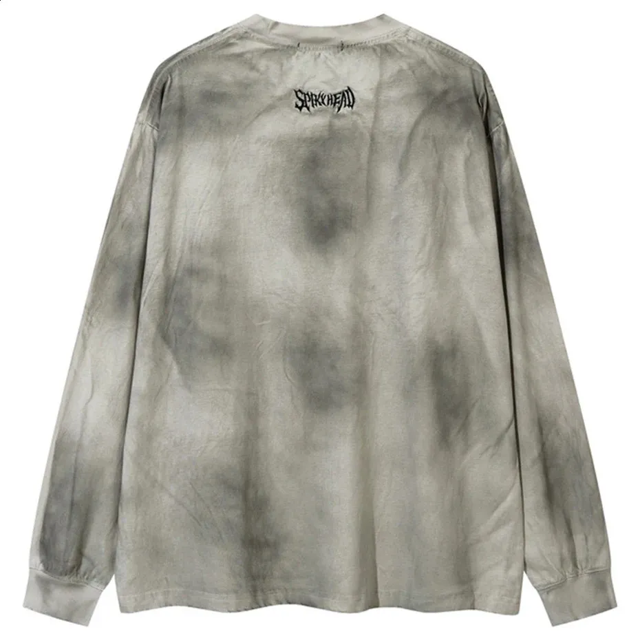 Oversized Tie Dye Long Sleeve Tee - Streetwear Hip Hop Harajuku