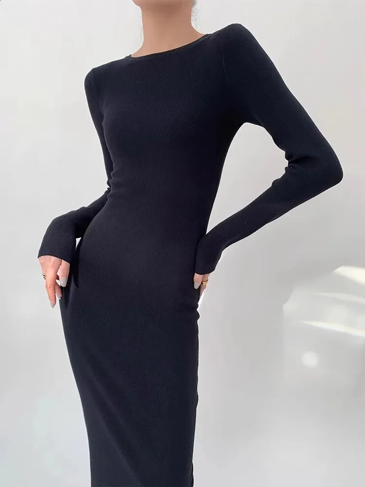 Black Knitted Dress For Women Slim Fit Hip Hugging... From Charm_clothes,  $41.2 | DHgate.Com