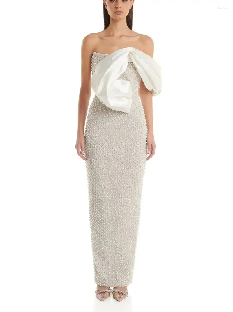 Luxury Pearl Beaded Maxi Dress - Elegant White Glitter Bodycon Gown for  Birthday Club & Parties - Shop Now! from Dhgate Basic & Casual Dresses -  price 122.88