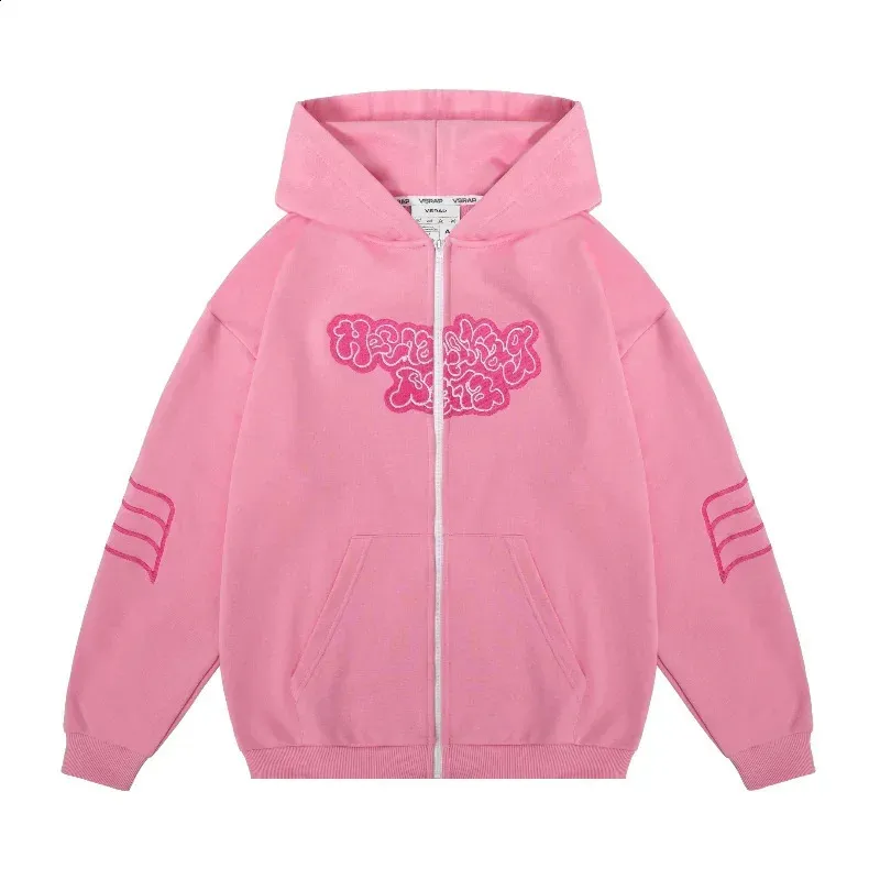 さらに100円引き◆YESEYESEE◆Soki PK Sweatshirts Y2K Zip Up comfort hoodie - Trendy Art Embroidery Sweatshirt