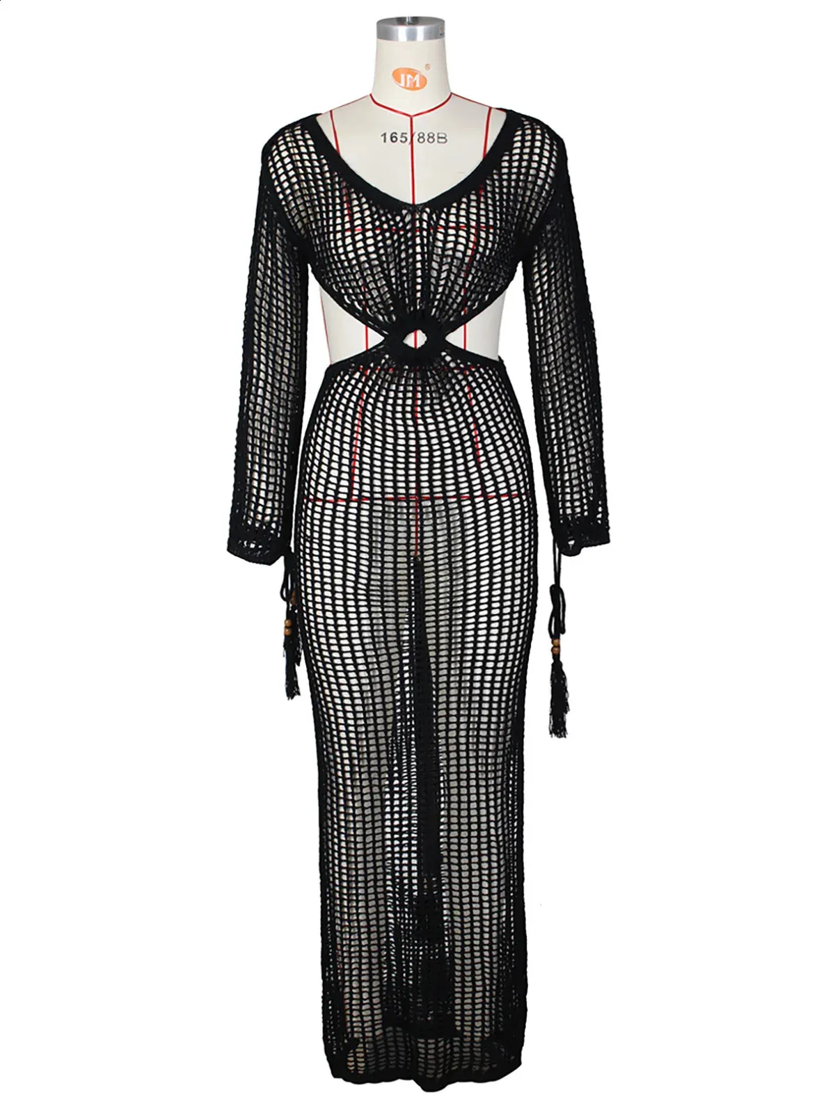 Sexy Crochet Knit Hollow Out Bodycon Maxi Dress with Short Sleeves and  Fringe Tunic Cover-Up Floor-Length Pullover Dress from Dhgate Urban Sexy  Dresses - price 58.98