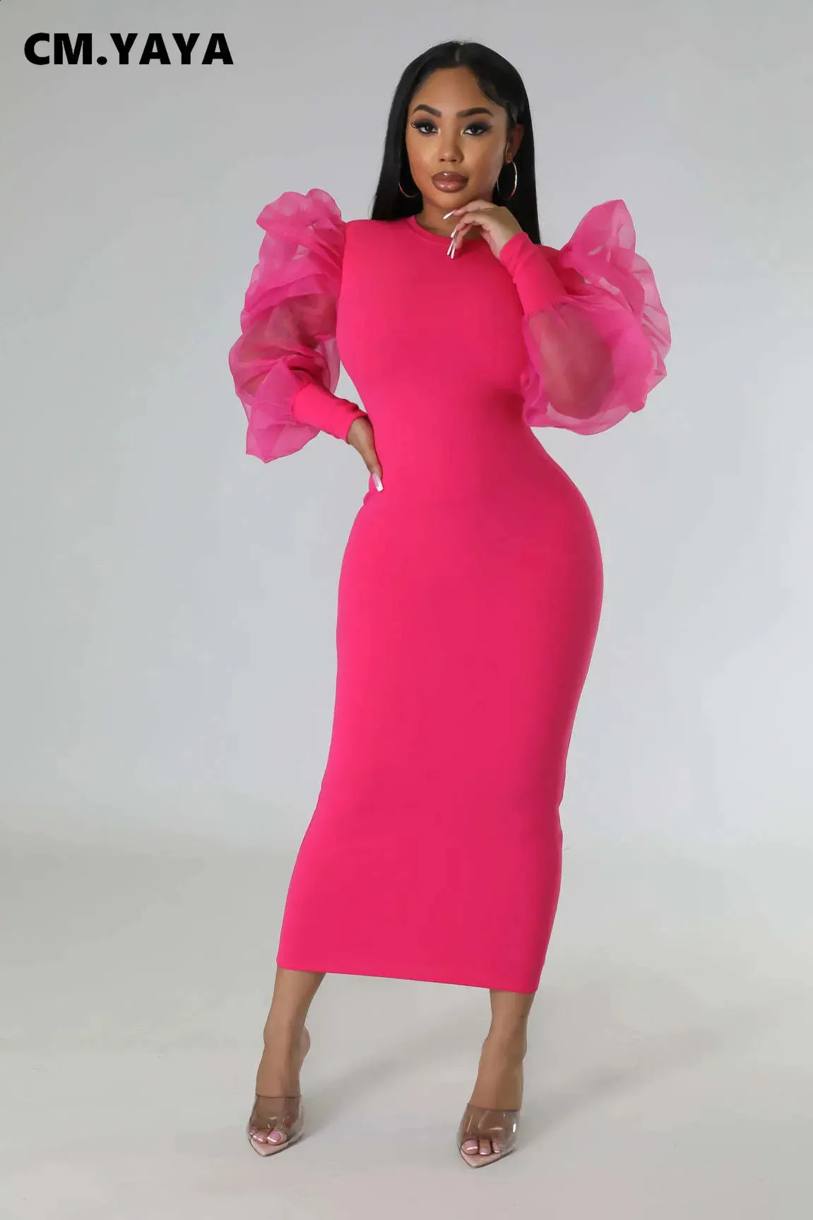 elegant long sleeve midi dress Grey Wool Midi Dress – Long Sleeve Elegant Winter Dress with Pockets 3849 Grey / XS main image 0