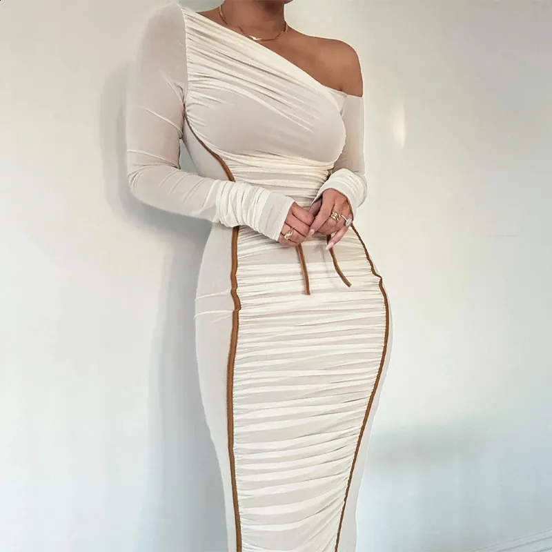 AN♡ちぇる様 DHgate.com:Sexy Bodycon Midi Dress - Long Sleeve, Ruched