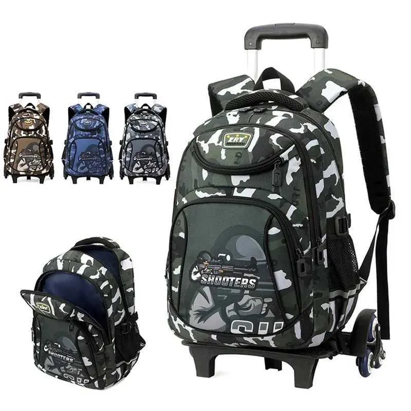 Kids Wheeled School Backpack with Detachable Trolley, Rolling