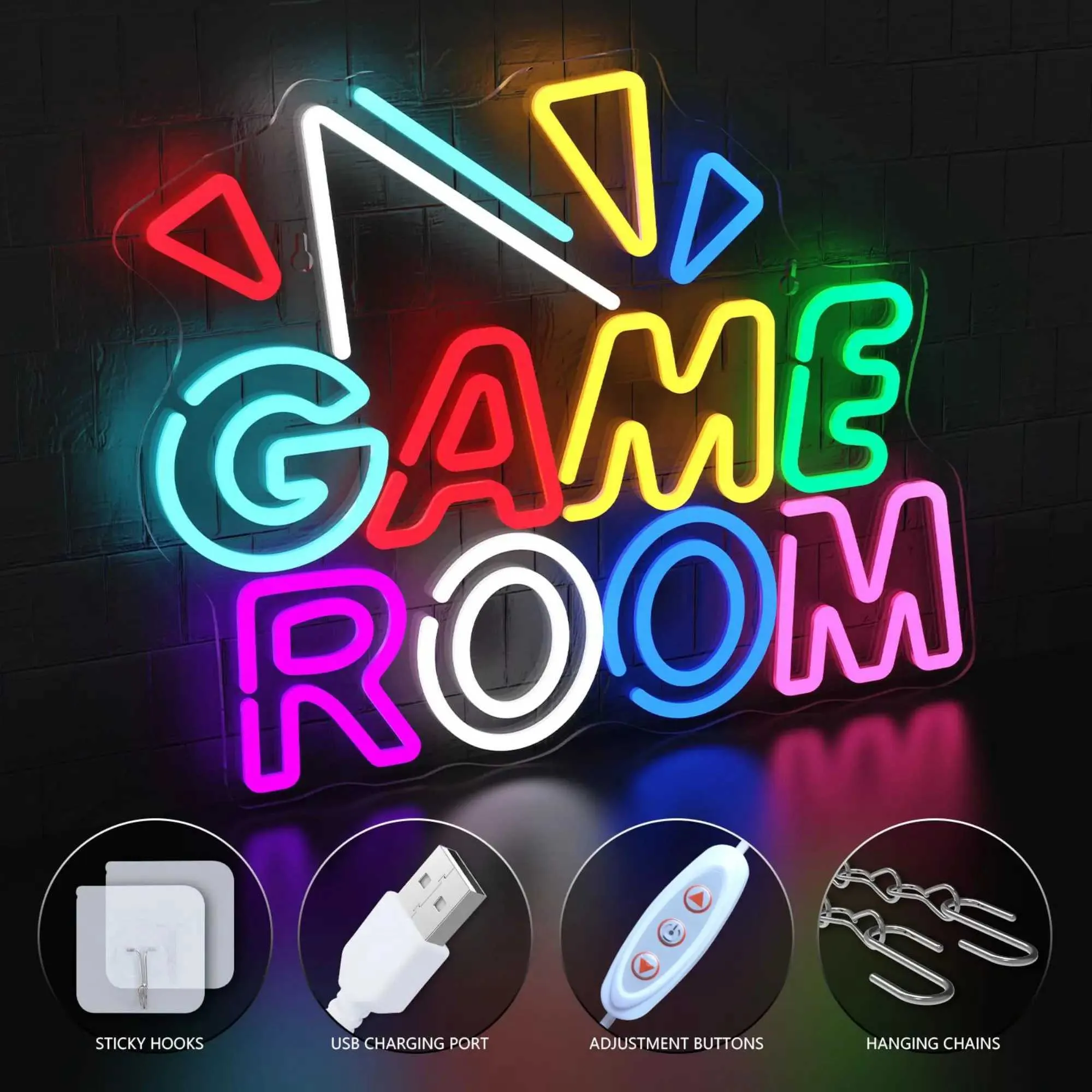 "Welcome To The Jungle" LED Neon Sign – 28 Inches, Dimmable Green Light, Wall Art For Home, Bar, Party, Wedding Decor