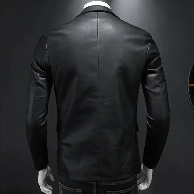 Premium Mens Faux Leather Casual Blazer - Stylish Suit Jacket, Shop Now!  from Dhgate Mens Leather & Faux Leather - price 48.58