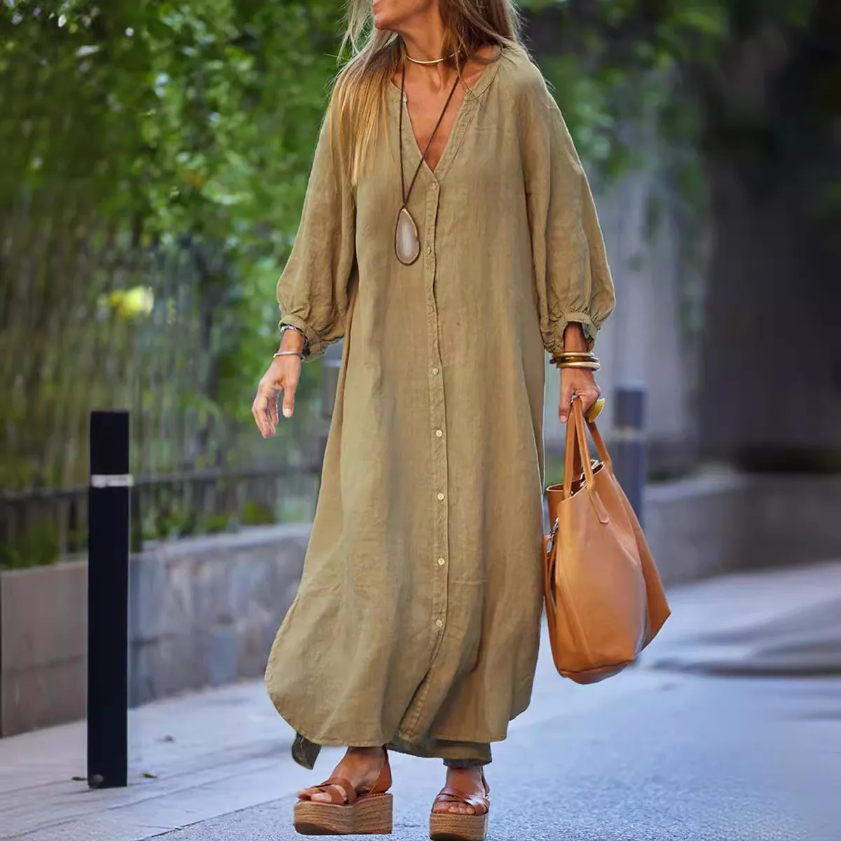 New Autumn And Winter Cotton And Linen Shirt Fashionable Casual Long  Sleeved Cardigan Dress For Women From Sunshine_girls, $30.42