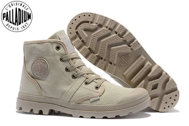 Original Palladium Pampa Hi Work Casual Breathable Sneakers Ankle Boots Lace Up Canvas Men Walking Shoes Size 39 45