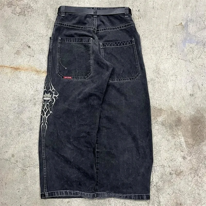 JNCO Embroidered Baggy Jeans Hip Hop Y2K Style, Wide Leg, Casual