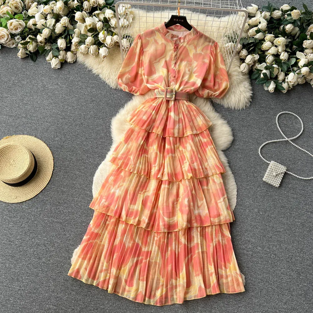 sachin and babi light blue dress Vintage Pleated High Waist Dress A Line Puff Sleeve... From Sunshine_girls,  $37.76