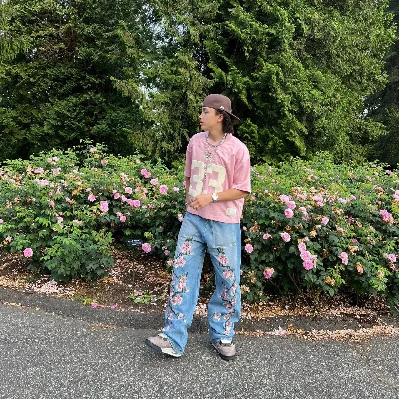 DHgate.com:Y2K Fashion Pants: Vintage Cherry Blossom