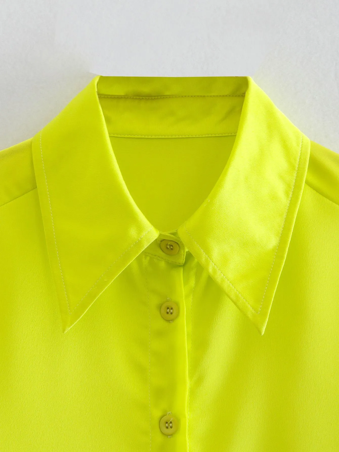 Womens Neon Color Blouses Turn Down Collar Long Sleeve Single Breasted  Designer Shirts S, M, L From Honeybingbing521, $17.42 | DHgate.Com, image size:1340x1785