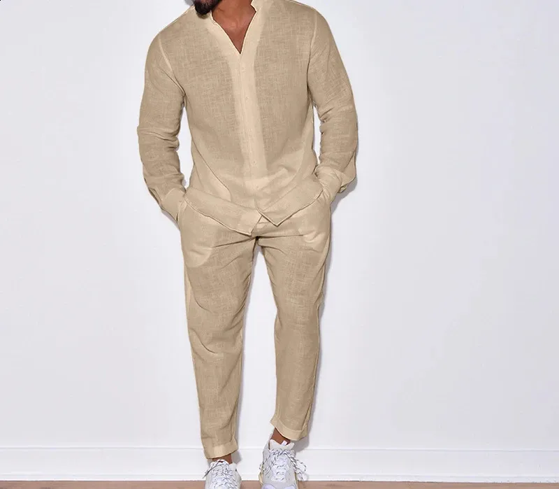 Versatile Men's White Cargo matching shirt and trousers