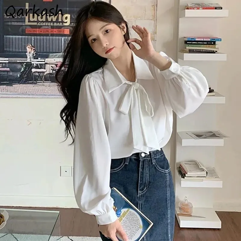 Bow White Blouse For Girl Save Big On Bulk White Spring Shirt