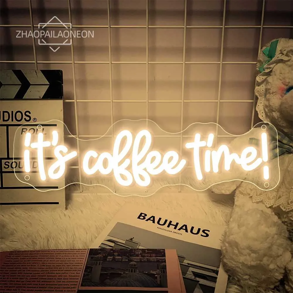 Coffee Time Neon glowing sign board - LED Wall Art...