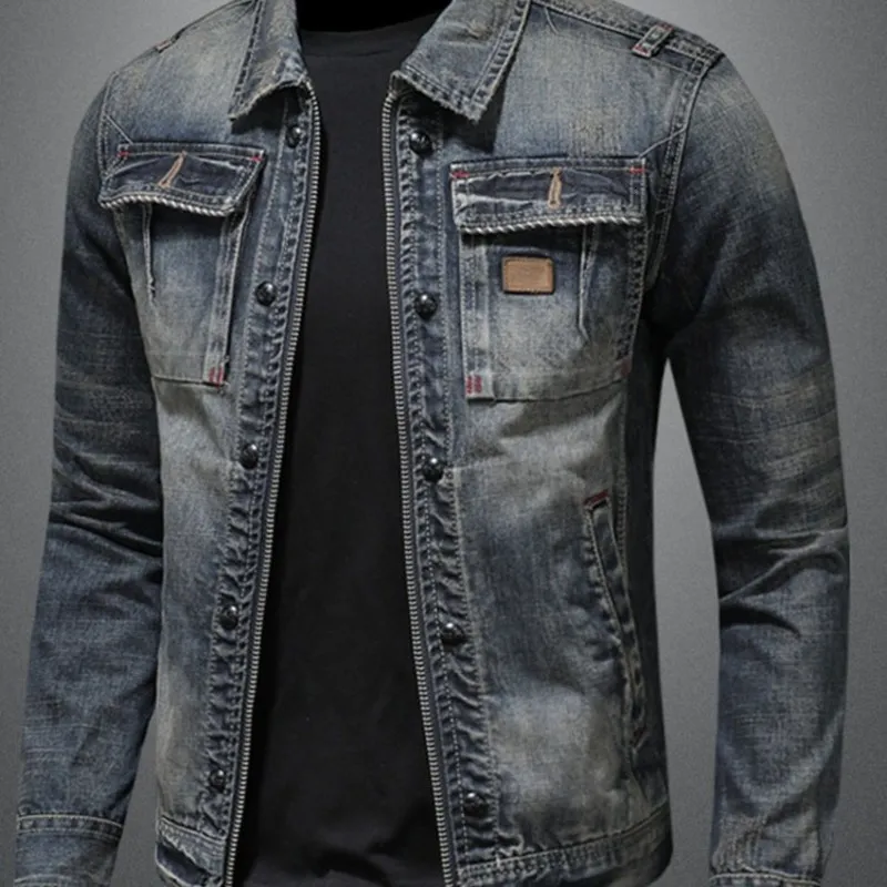 Ultra-Thin Denim Jacket: Fashionable Zippered Lapel Clothing for