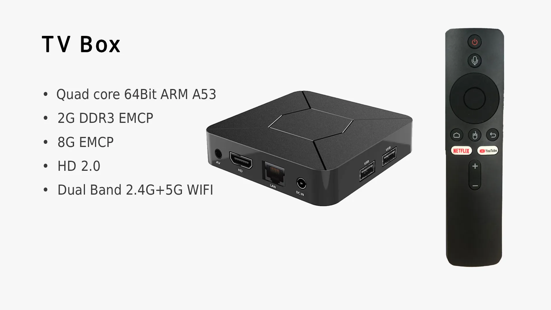 Q5 Android 10.0 TV BOX H313 Quad Core 2GB/8GB Built In 2.4G/5.0G